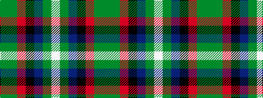 idealised woven sample of pattern GGRKBGW