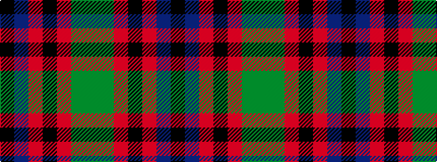 idealised woven sample of pattern GGRKRBK