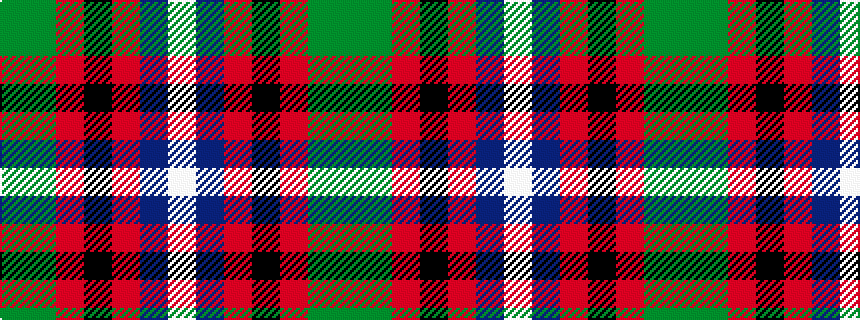 idealised woven sample of pattern GGRKRBW