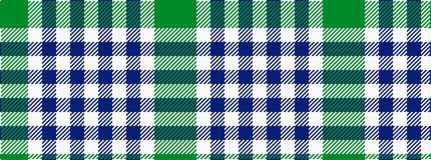 idealised woven sample of pattern GGWBWBW