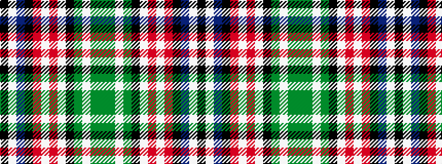 idealised woven sample of pattern GGWGKWRWRKBWK