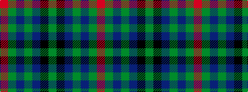 idealised woven sample of pattern GKBGBGR