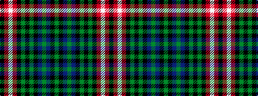 idealised woven sample of pattern GKBGBKGKGKRWRK