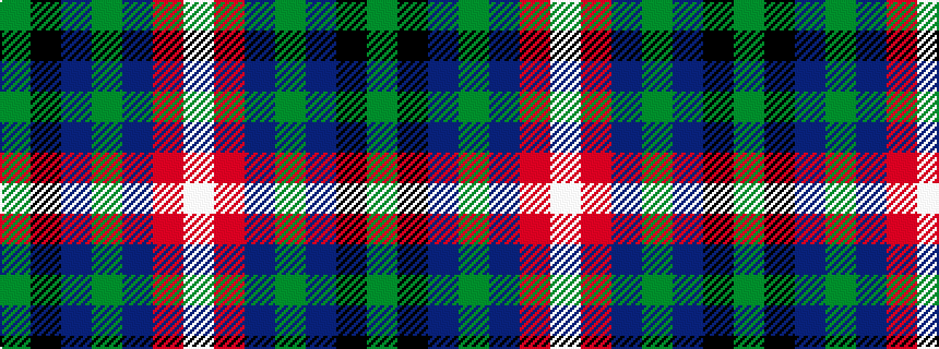 idealised woven sample of pattern GKBGBRW