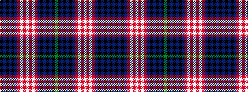 idealised woven sample of pattern GKBKBKBRWRWRWRBKBKBK