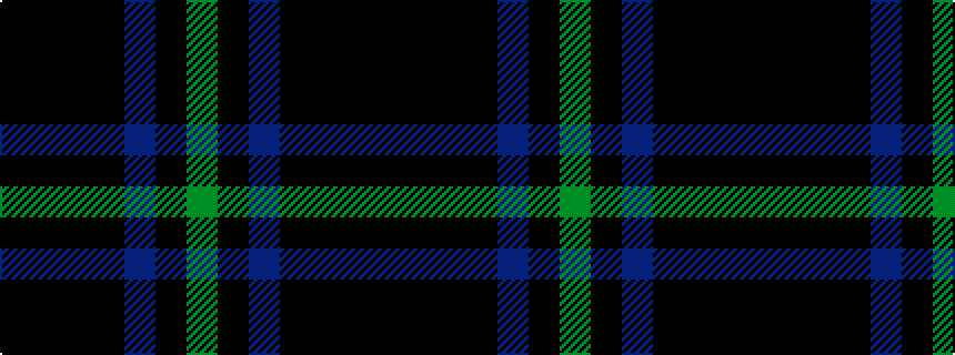idealised woven sample of pattern GKBKKKK