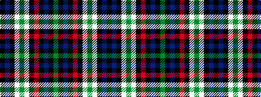 idealised woven sample of pattern GKBKRKWGWKBK
