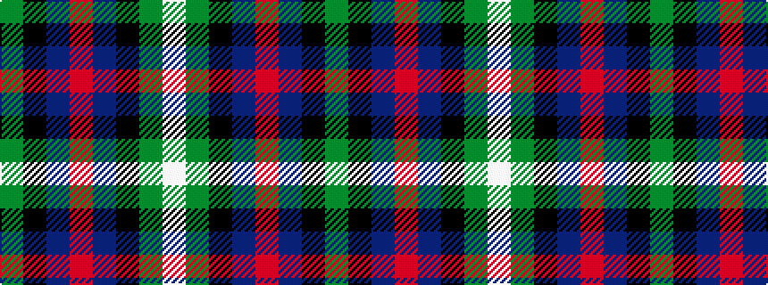 idealised woven sample of pattern GKBRBKGW
