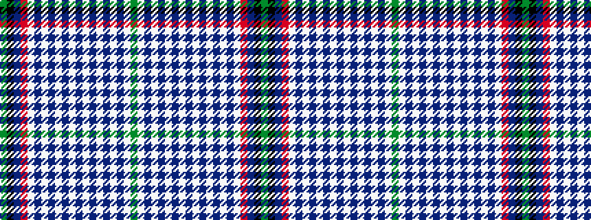 idealised woven sample of pattern GKBRWBWBWBWBWBWBWBWG