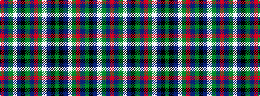 idealised woven sample of pattern GKBWGRBGKBWGBR