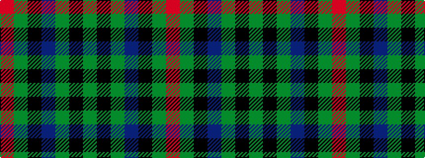 idealised woven sample of pattern GKGBKGR