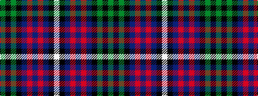 idealised woven sample of pattern GKGKBRBRBKW