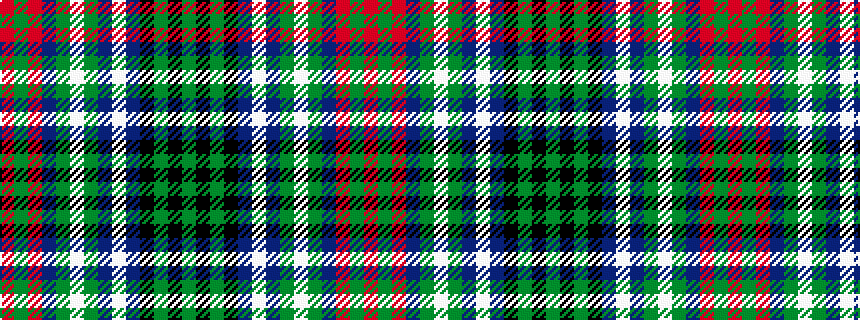 idealised woven sample of pattern GKGKBWBGWGBRGR
