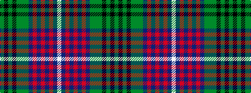idealised woven sample of pattern GKGKGGGBRBRBRBW