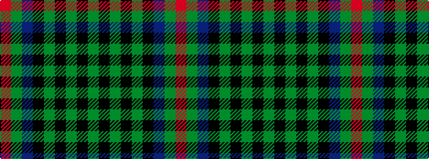 idealised woven sample of pattern GKGKGKBGR