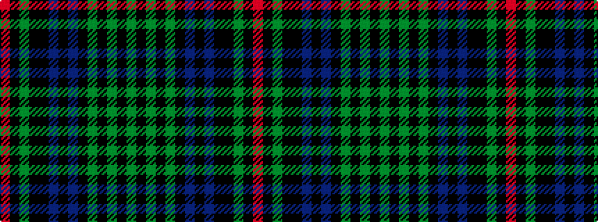 idealised woven sample of pattern GKGKGKBKBKKGKR
