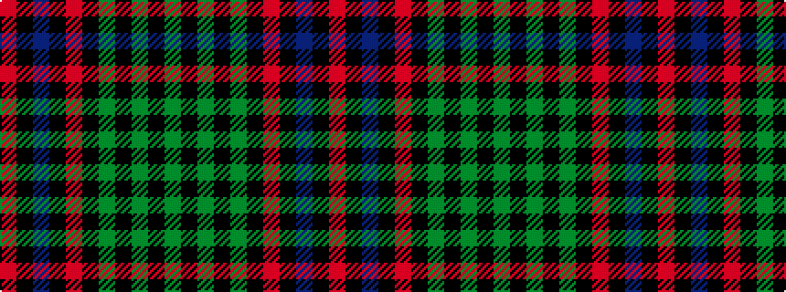 idealised woven sample of pattern GKGKGKRKBKR