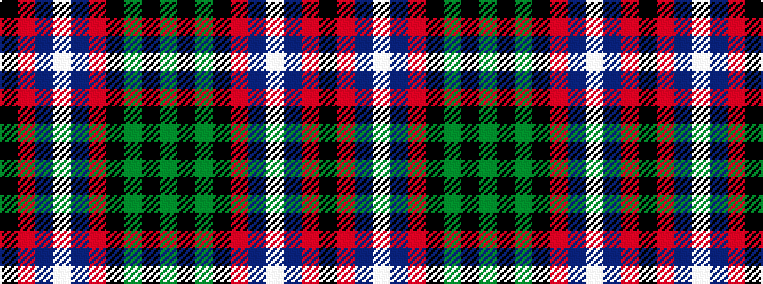 idealised woven sample of pattern GKGKRBWBRK
