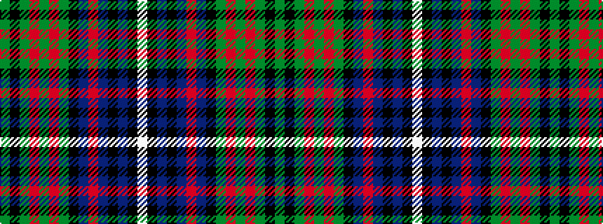 idealised woven sample of pattern GKGRGRGKBRBKBKW