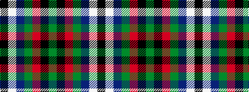 idealised woven sample of pattern GKRGBWK