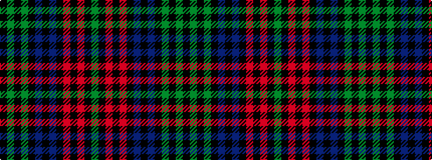 idealised woven sample of pattern GKRKRKBKBKGKGK