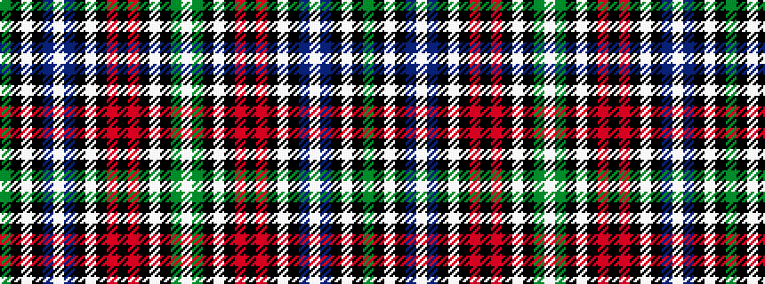 idealised woven sample of pattern GKWKBWBKWKRKRKWKGW