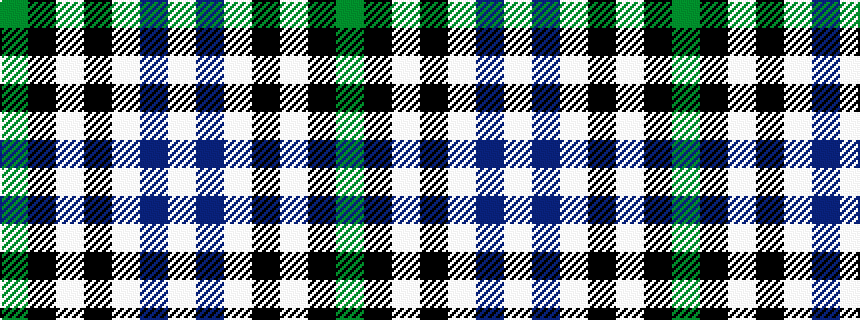 idealised woven sample of pattern GKWKWBW