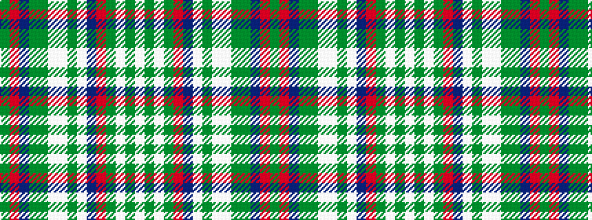 idealised woven sample of pattern GRBGGWWGWBRGWGW