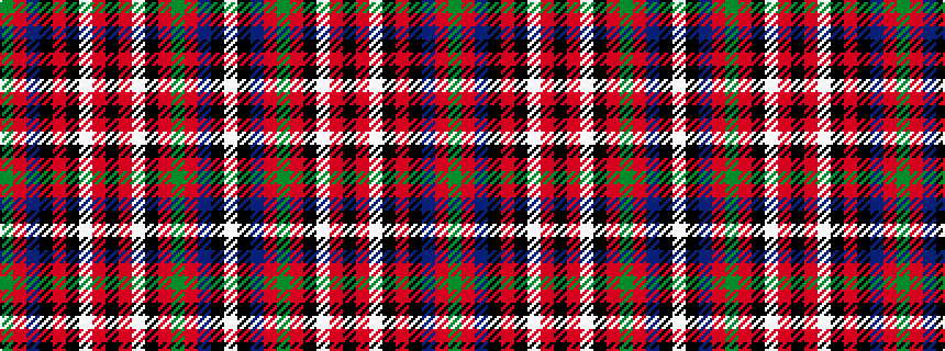 idealised woven sample of pattern GRBKRKWRKRWKRGRBKW