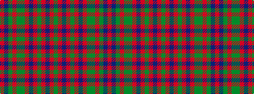 idealised woven sample of pattern GRBRGRBRGGRGBR