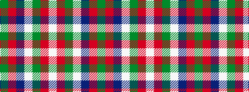 idealised woven sample of pattern GRBWGRW