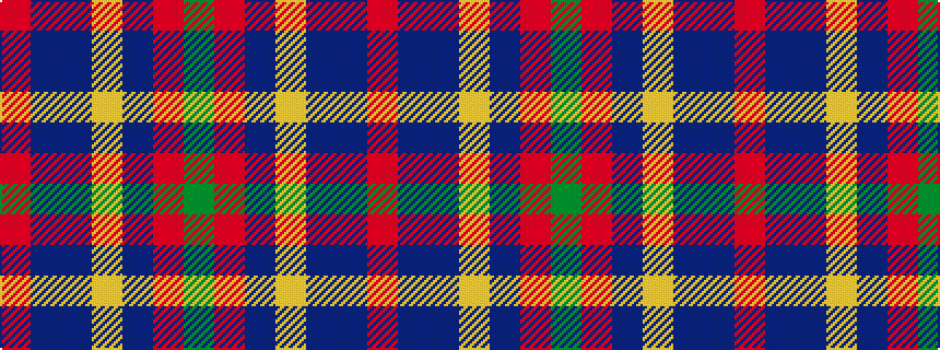 idealised woven sample of pattern GRBYBBR