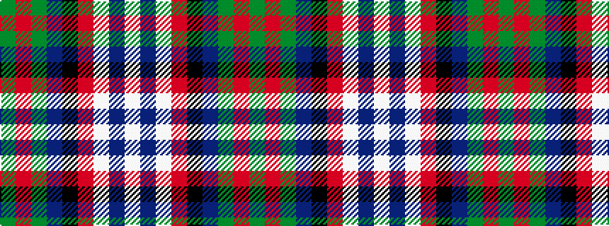 idealised woven sample of pattern GRGBKRWBW