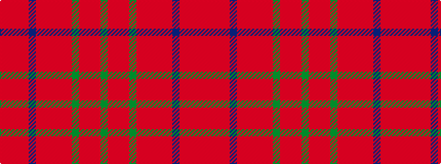 idealised woven sample of pattern GRRRGRRRRRBRRRR