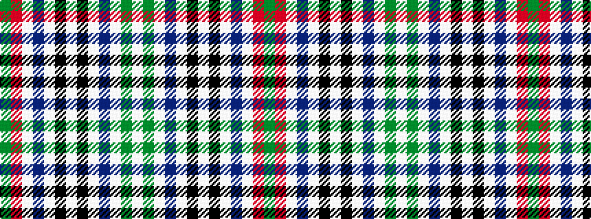 idealised woven sample of pattern GRWBWKWKWBWGW