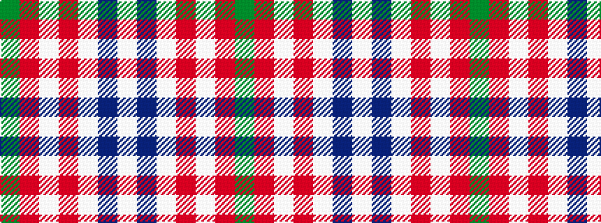 idealised woven sample of pattern GRWRWBW