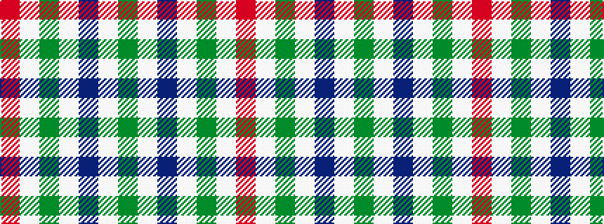 idealised woven sample of pattern GWBWGWR
