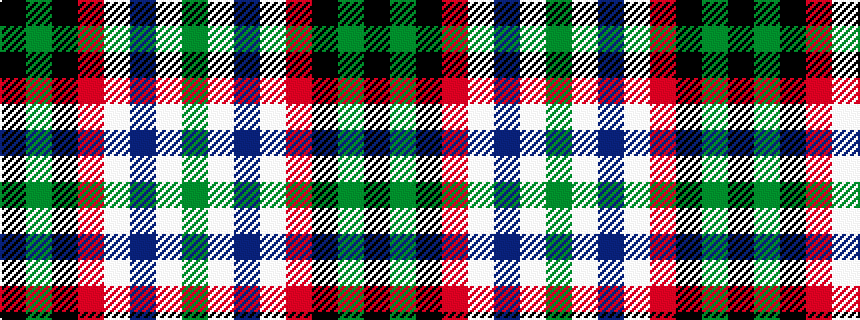 idealised woven sample of pattern GWBWRKGK