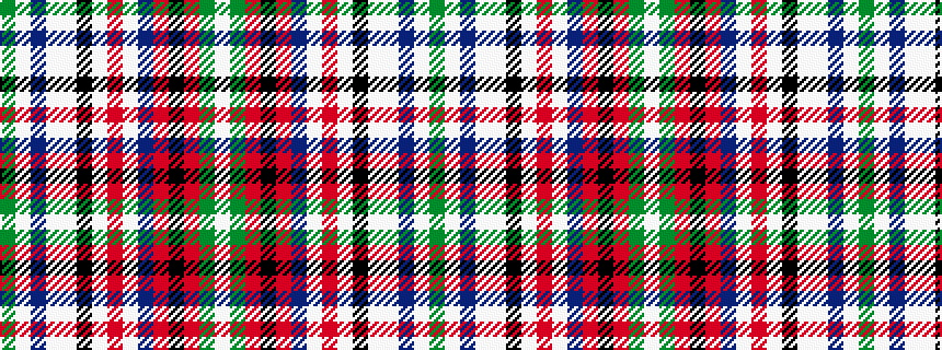 idealised woven sample of pattern GWBWWKWRWBRKRGW