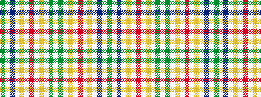 idealised woven sample of pattern GWBWYWRWYWGW