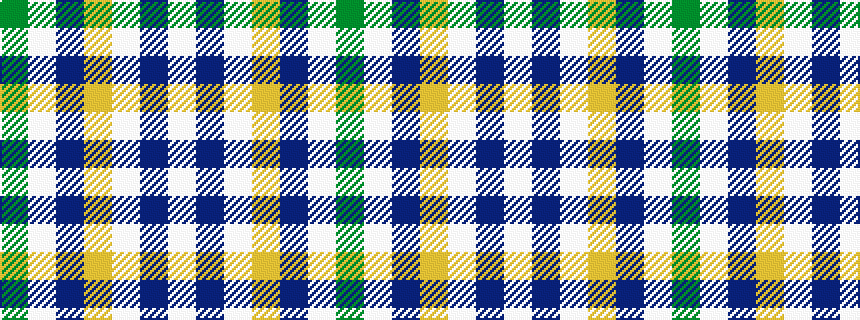idealised woven sample of pattern GWBYWBW