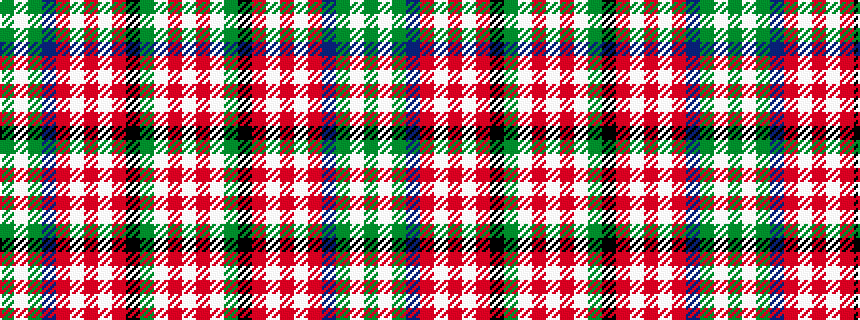 idealised woven sample of pattern GWGBRWRWRKGWRW