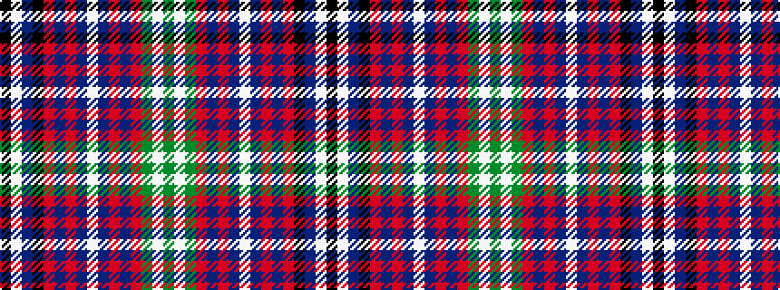 idealised woven sample of pattern GWGRBRBWBRBRKBWK