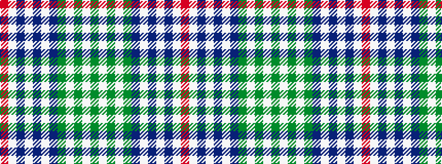 idealised woven sample of pattern GWGWGBWBWBWR