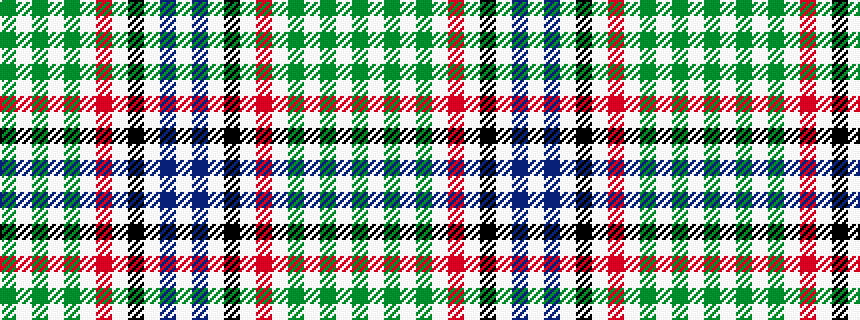 idealised woven sample of pattern GWGWGWRWKWBW