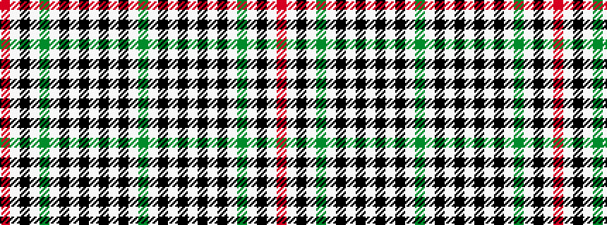 idealised woven sample of pattern GWKWKWKWKWGWKWR