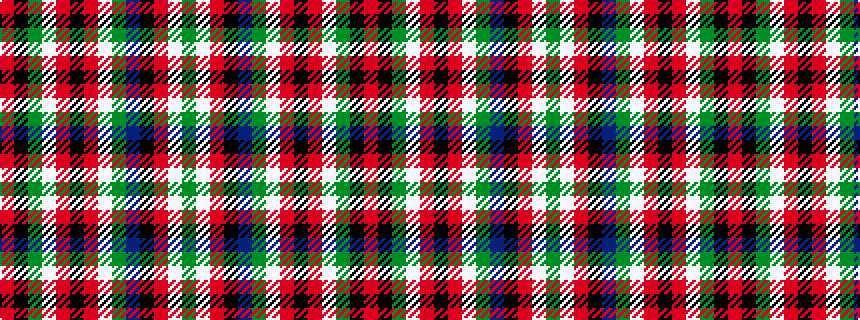 idealised woven sample of pattern GWRKBGWRKRWGKR