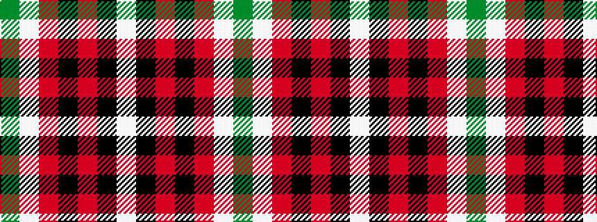 idealised woven sample of pattern GWRKRKW