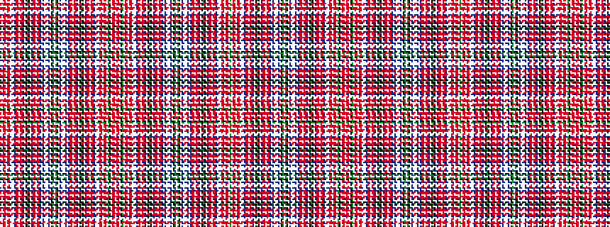 idealised woven sample of pattern GWRRWRRWWWBRRWRRBWKGKWBRRWRRBWBWWWBWKGWGKWBWWWBWBRRWRRBWKGKWBRRWRRBWWWRRWRRWGKWRRW