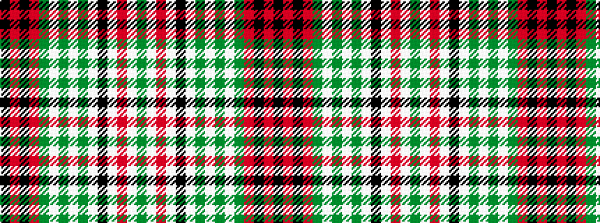 idealised woven sample of pattern GWRWKWGWGWGRKRK